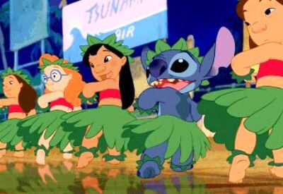 A hula dancing scene in Disney's 'Lilo and Stitch'.